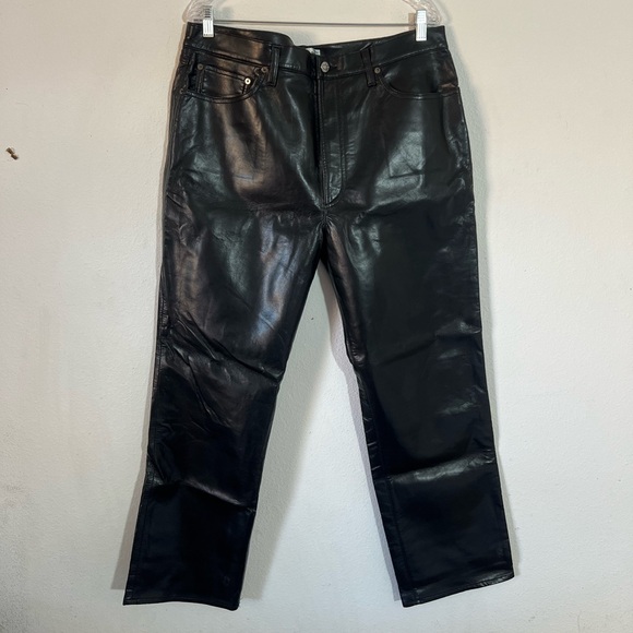 Agolde 90’s Pinch Waist Leather Pants - Picture 8 of 16
